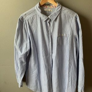 Blue & White Button Down Like New XL